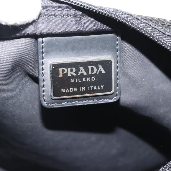 PRADA Shoulder Bag Nylon Black Silver Auth 196155A