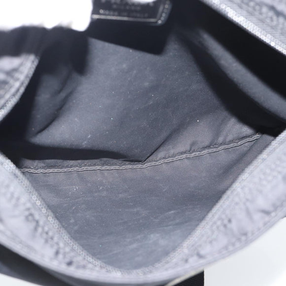 PRADA Shoulder Bag Nylon Black Silver Auth 196155A