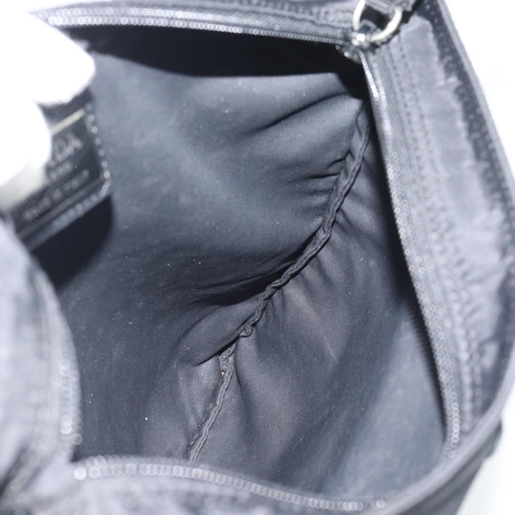 PRADA Shoulder Bag Nylon Black Silver Auth 196155A