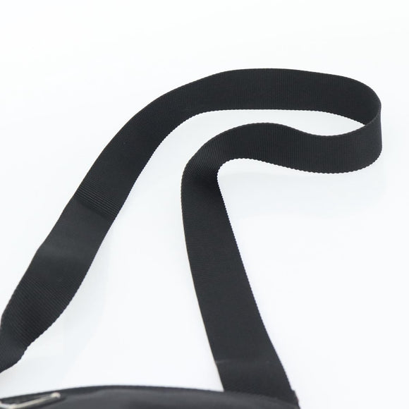 PRADA Shoulder Bag Nylon Black Silver Auth 196155A