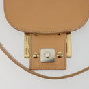 FENDI Zucchino Canvas Mamma Baguette Shoulder Bag Beige Gold Auth 196156V-17