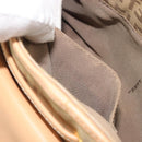 FENDI Zucchino Canvas Mamma Baguette Shoulder Bag Beige Gold Auth 196156V-24