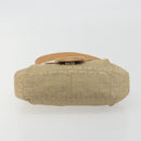 FENDI Zucchino Canvas Mamma Baguette Shoulder Bag Beige Gold Auth 196156V-9