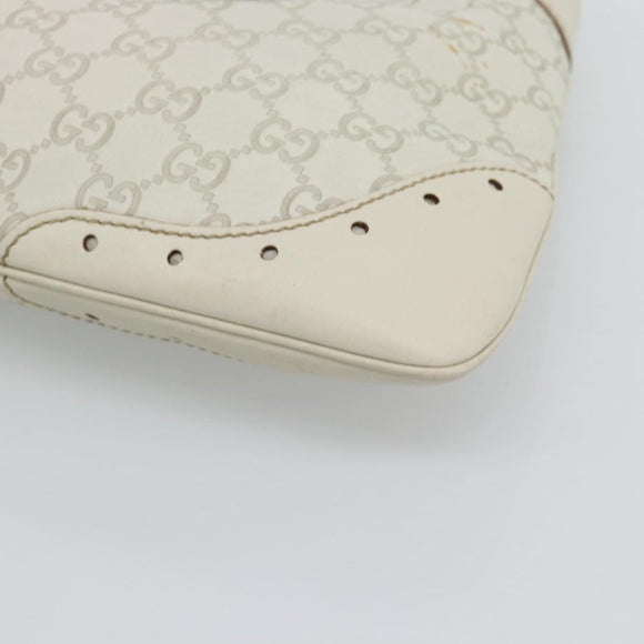 GUCCI GuccissimaGG Shoulder Bag Leather Ivory Gold Tone 145778 Auth 196158A