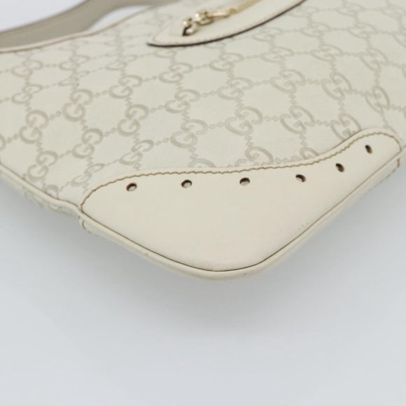 GUCCI GuccissimaGG Shoulder Bag Leather Ivory Gold Tone 145778 Auth 196158A