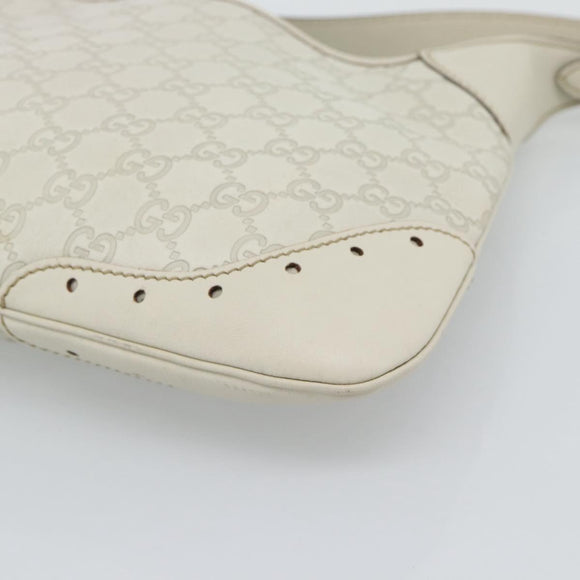 GUCCI GuccissimaGG Shoulder Bag Leather Ivory Gold Tone 145778 Auth 196158A