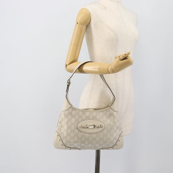 GUCCI GuccissimaGG Shoulder Bag Leather Ivory Gold Tone 145778 Auth 196158A