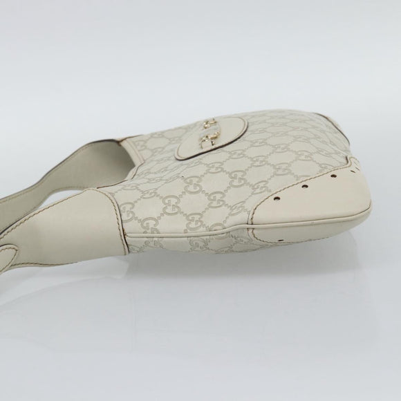 GUCCI GuccissimaGG Shoulder Bag Leather Ivory Gold Tone 145778 Auth 196158A
