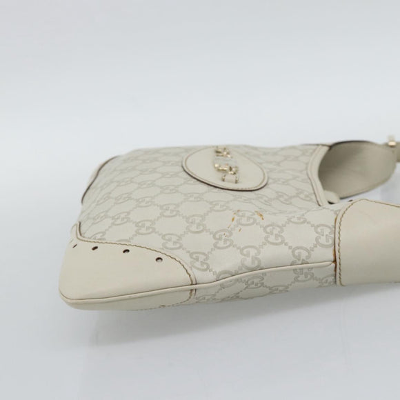 GUCCI GuccissimaGG Shoulder Bag Leather Ivory Gold Tone 145778 Auth 196158A