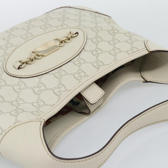 GUCCI GuccissimaGG Shoulder Bag Leather Ivory Gold Tone 145778 Auth 196158A