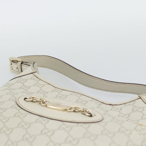 GUCCI GuccissimaGG Shoulder Bag Leather Ivory Gold Tone 145778 Auth 196158A