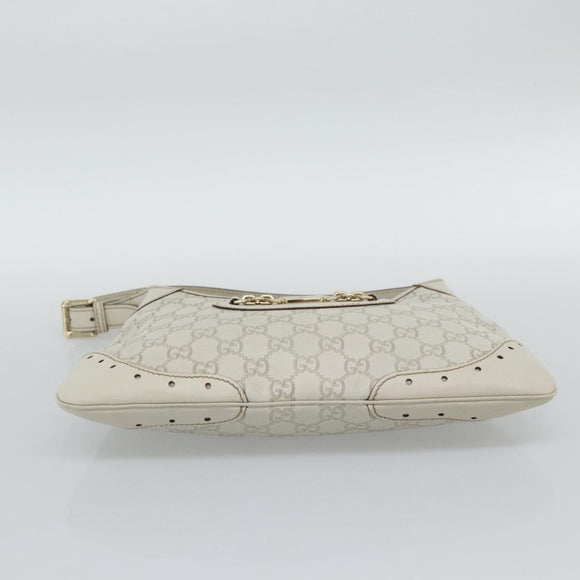 GUCCI GuccissimaGG Shoulder Bag Leather Ivory Gold Tone 145778 Auth 196158A