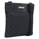 GUCCI GG Canvas Shoulder Bag Black Silver 019.0348 Auth 196159-1