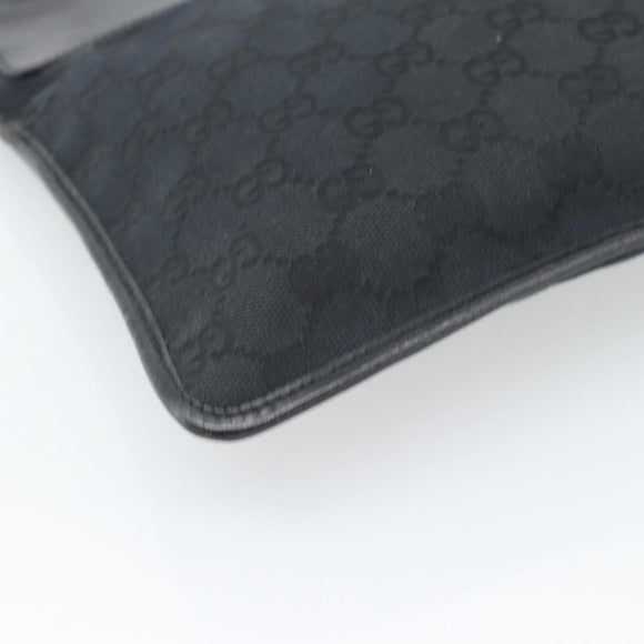 GUCCI GG Canvas Shoulder Bag Black Silver 019.0348 Auth 196159