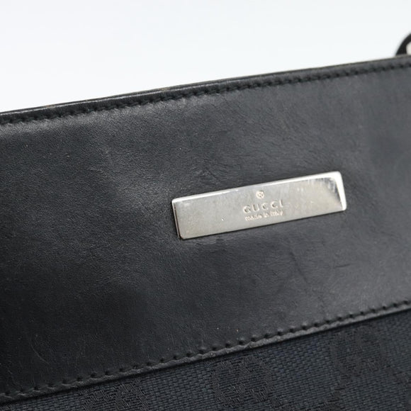 GUCCI GG Canvas Shoulder Bag Black Silver 019.0348 Auth 196159
