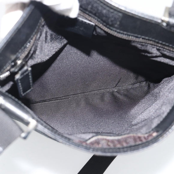 GUCCI GG Canvas Shoulder Bag Black Silver 019.0348 Auth 196159