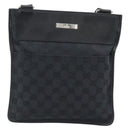 GUCCI GG Canvas Shoulder Bag Black Silver 019.0348 Auth 196159-2