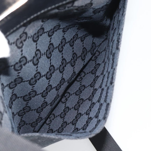 GUCCI GG Canvas Shoulder Bag Black Silver 019.0348 Auth 196159