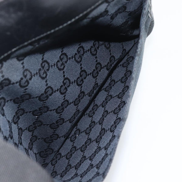 GUCCI GG Canvas Shoulder Bag Black Silver 019.0348 Auth 196159