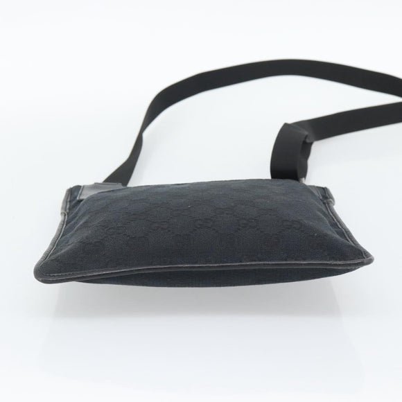 GUCCI GG Canvas Shoulder Bag Black Silver 019.0348 Auth 196159
