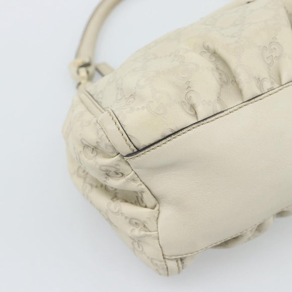GUCCI GuccissimaGG Abbey Shoulder Bag Leather Ivory Gold 190525 Auth 196160A