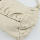 GUCCI GuccissimaGG Abbey Shoulder Bag Leather Ivory Gold 190525 Auth 196160A-12