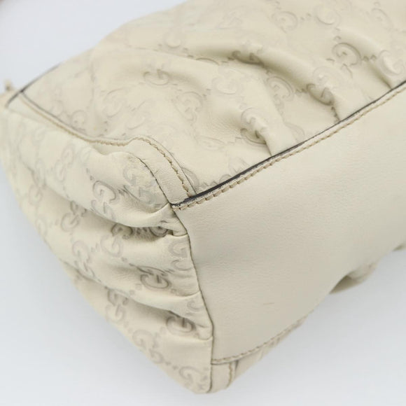 GUCCI GuccissimaGG Abbey Shoulder Bag Leather Ivory Gold 190525 Auth 196160A