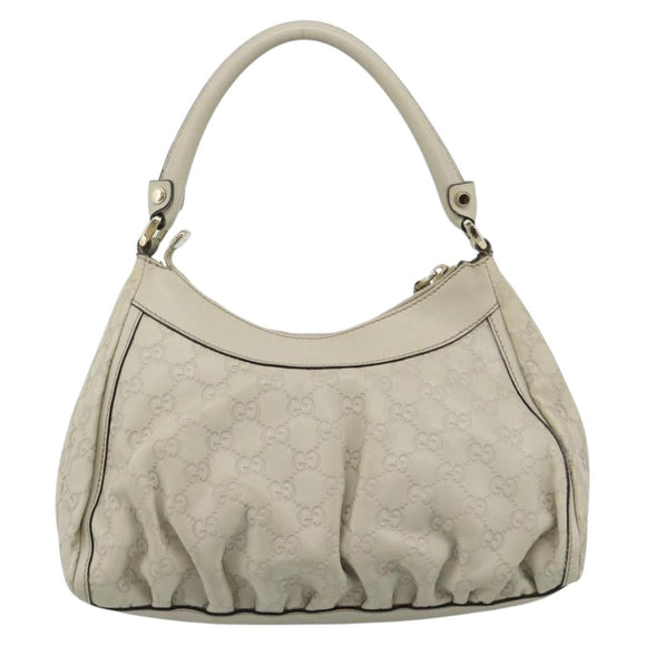 GUCCI GuccissimaGG Abbey Shoulder Bag Leather Ivory Gold 190525 Auth 196160A