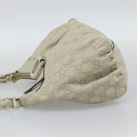 GUCCI GuccissimaGG Abbey Shoulder Bag Leather Ivory Gold 190525 Auth 196160A