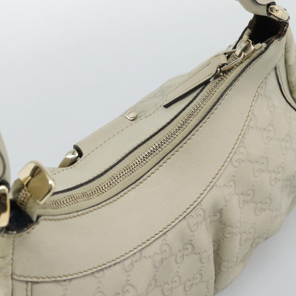 GUCCI GuccissimaGG Abbey Shoulder Bag Leather Ivory Gold 190525 Auth 196160A
