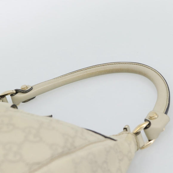 GUCCI GuccissimaGG Abbey Shoulder Bag Leather Ivory Gold 190525 Auth 196160A