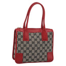 GUCCI GG Canvas Hand Bag Black Red 000.0856 Auth 196161A-1