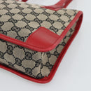 GUCCI GG Canvas Hand Bag Black Red 000.0856 Auth 196161A-9