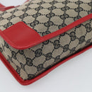 GUCCI GG Canvas Hand Bag Black Red 000.0856 Auth 196161A-14