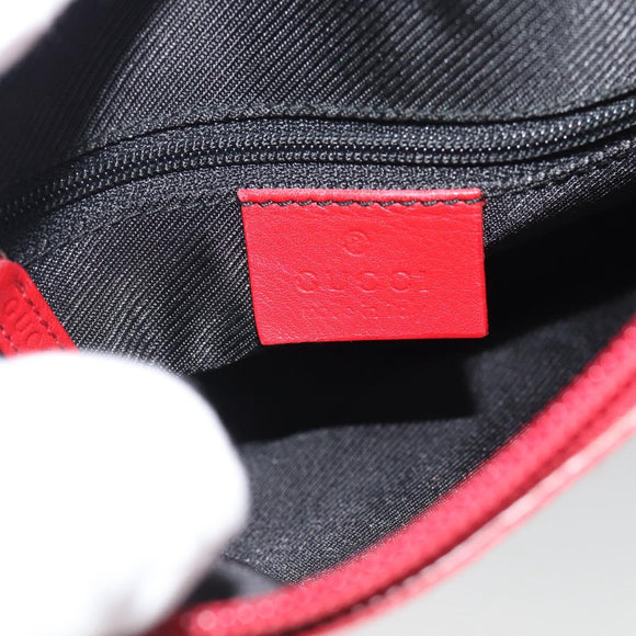GUCCI GG Canvas Hand Bag Black Red 000.0856 Auth 196161A