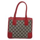 GUCCI GG Canvas Hand Bag Black Red 000.0856 Auth 196161A-13