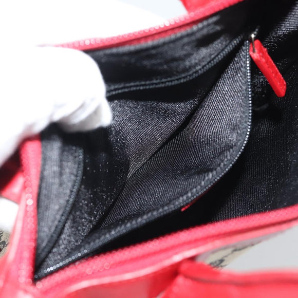 GUCCI GG Canvas Hand Bag Black Red 000.0856 Auth 196161A