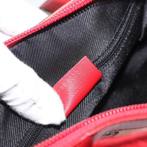 GUCCI GG Canvas Hand Bag Black Red 000.0856 Auth 196161A