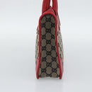 GUCCI GG Canvas Hand Bag Black Red 000.0856 Auth 196161A-4