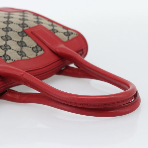 GUCCI GG Canvas Hand Bag Black Red 000.0856 Auth 196161A