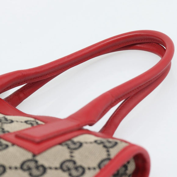 GUCCI GG Canvas Hand Bag Black Red 000.0856 Auth 196161A