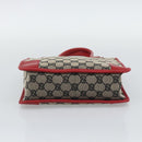 GUCCI GG Canvas Hand Bag Black Red 000.0856 Auth 196161A-5