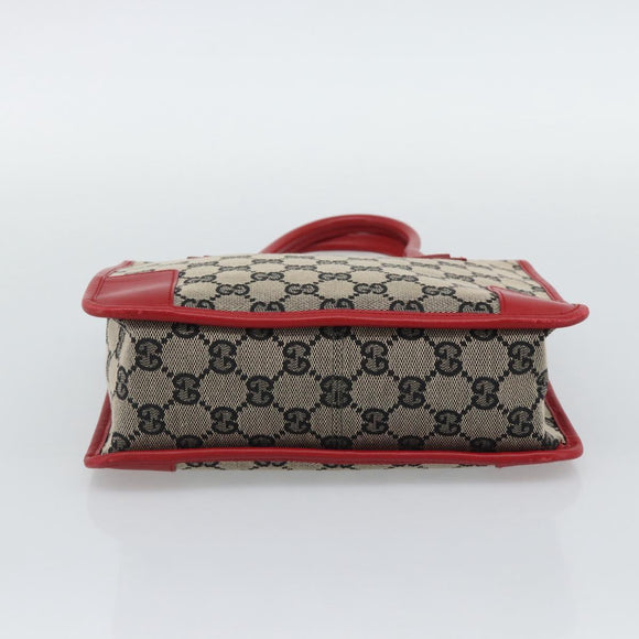 GUCCI GG Canvas Hand Bag Black Red 000.0856 Auth 196161A