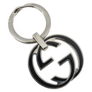 GUCCI Interlocking G Key Ring Metal Silver Auth 196162A-1