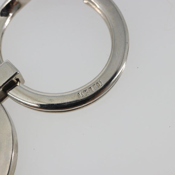 GUCCI Interlocking G Key Ring Metal Silver Auth 196162A