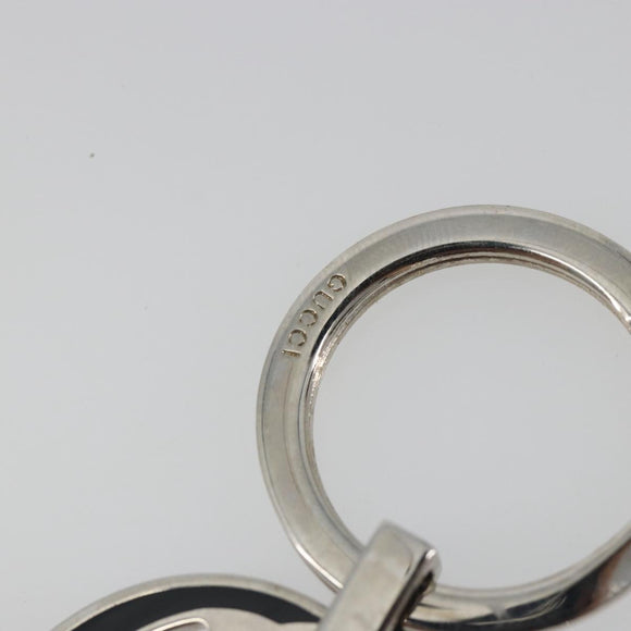 GUCCI Interlocking G Key Ring Metal Silver Auth 196162A