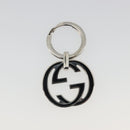 GUCCI Interlocking G Key Ring Metal Silver Auth 196162A-2
