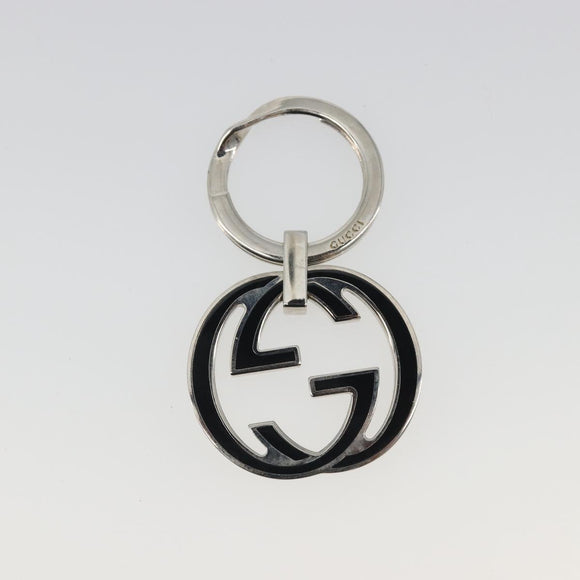 GUCCI Interlocking G Key Ring Metal Silver Auth 196162A