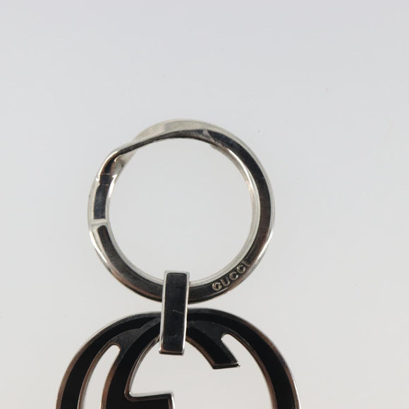 GUCCI Interlocking G Key Ring Metal Silver Auth 196162A