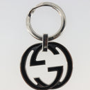 GUCCI Interlocking G Key Ring Metal Silver Auth 196162A-4